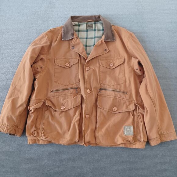 Pepe Jeans Other - Vintage Pepe Jeans Chore Jacket Mens L Cord Collar Canvas Flannel Lined Barn Y2K